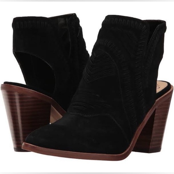 Vince Camuto Black Suede Booties - Picture 1 of 5